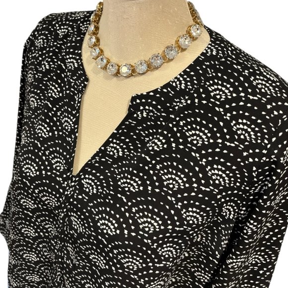 41 HAWTHORN Blouse Sz 1X V Neck Tunic Top Adjustable 3/4 Sleeves Curvy - Picture 4 of 15